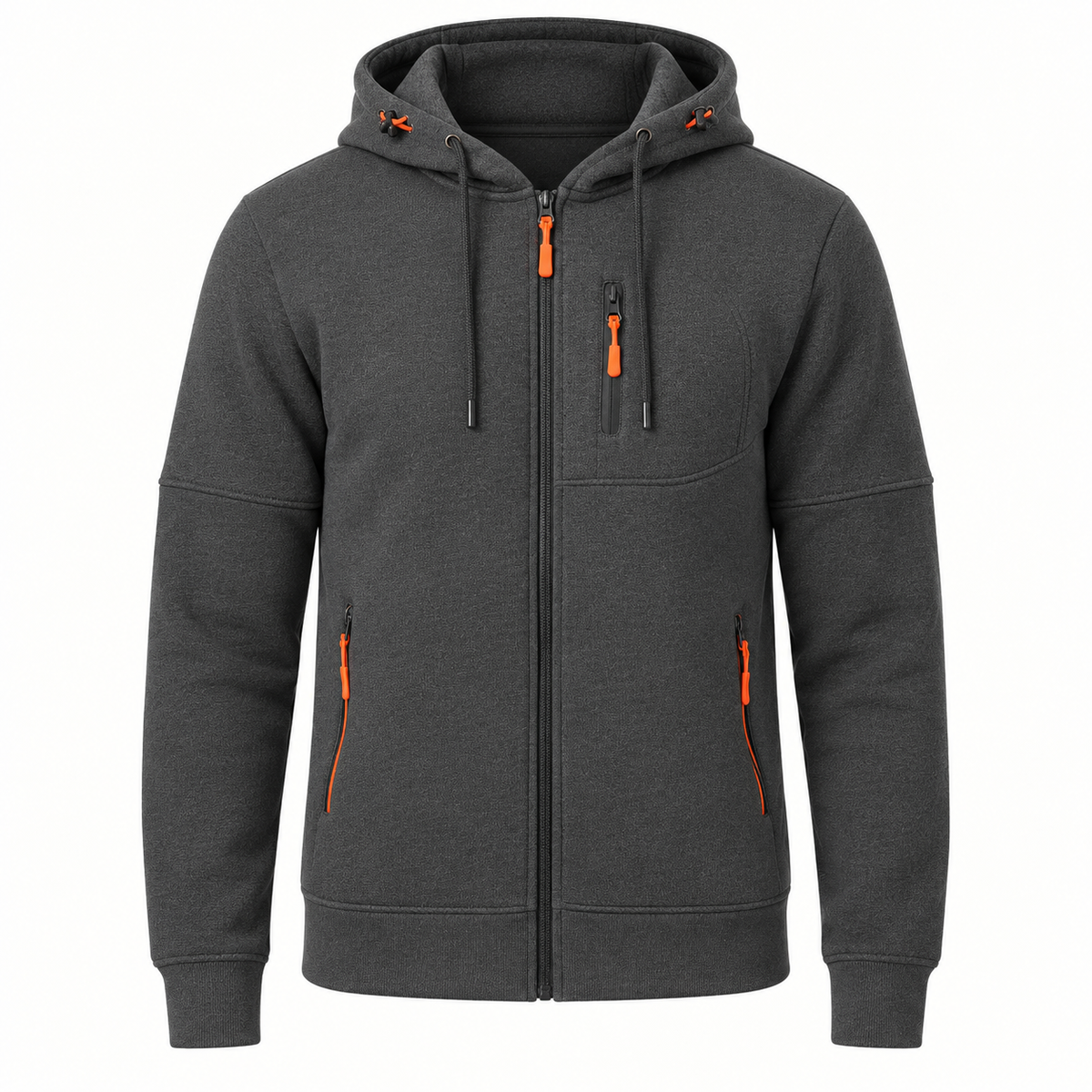 Veste randonnée hoodie gris foncé – vue de face