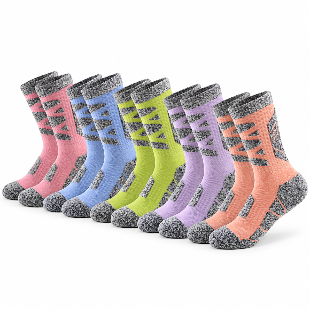 Pack de cinq chaussettes randonnée hiver homme – assortiment
