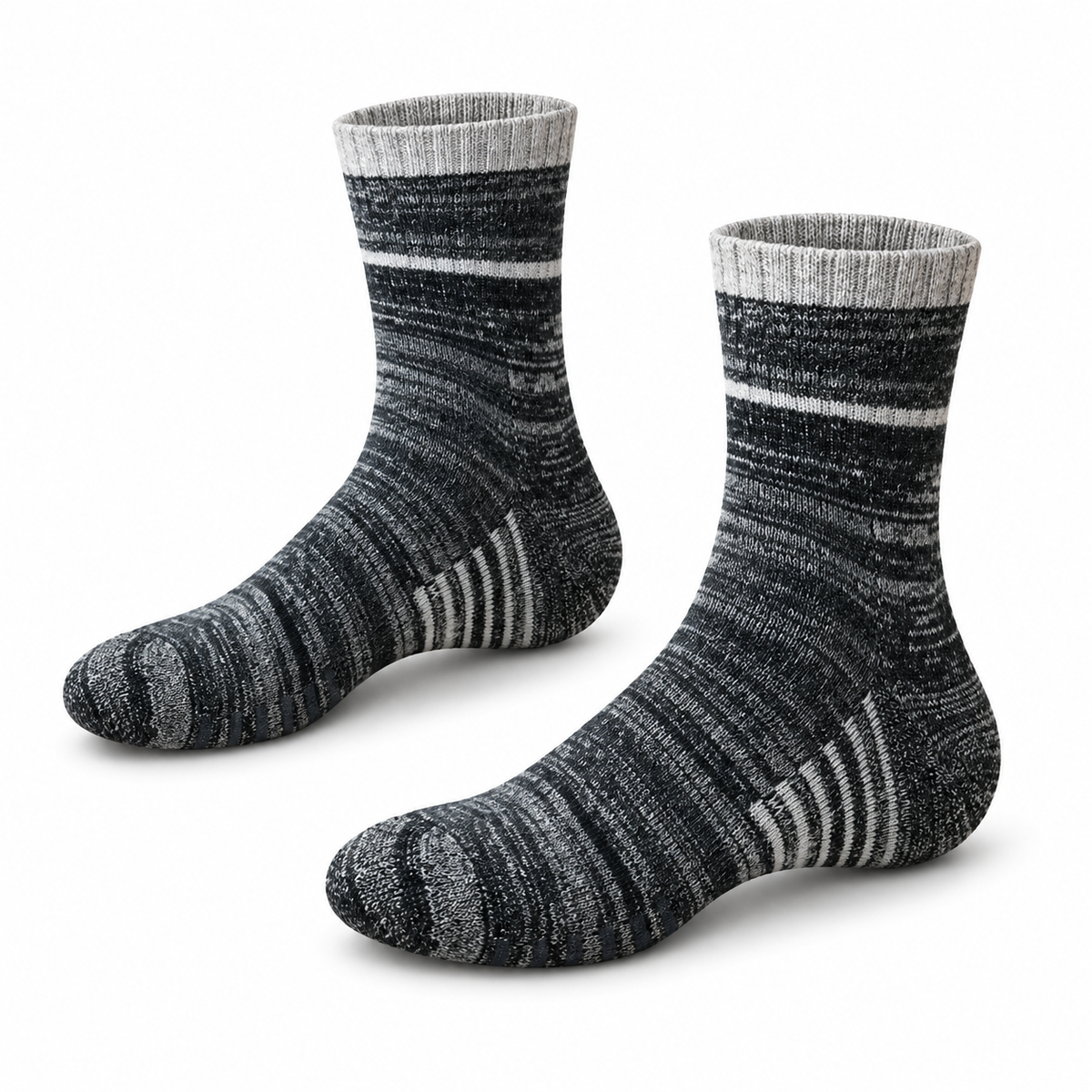 Chaussettes Randonnée Grises – Noir, packshot variante secondaire
