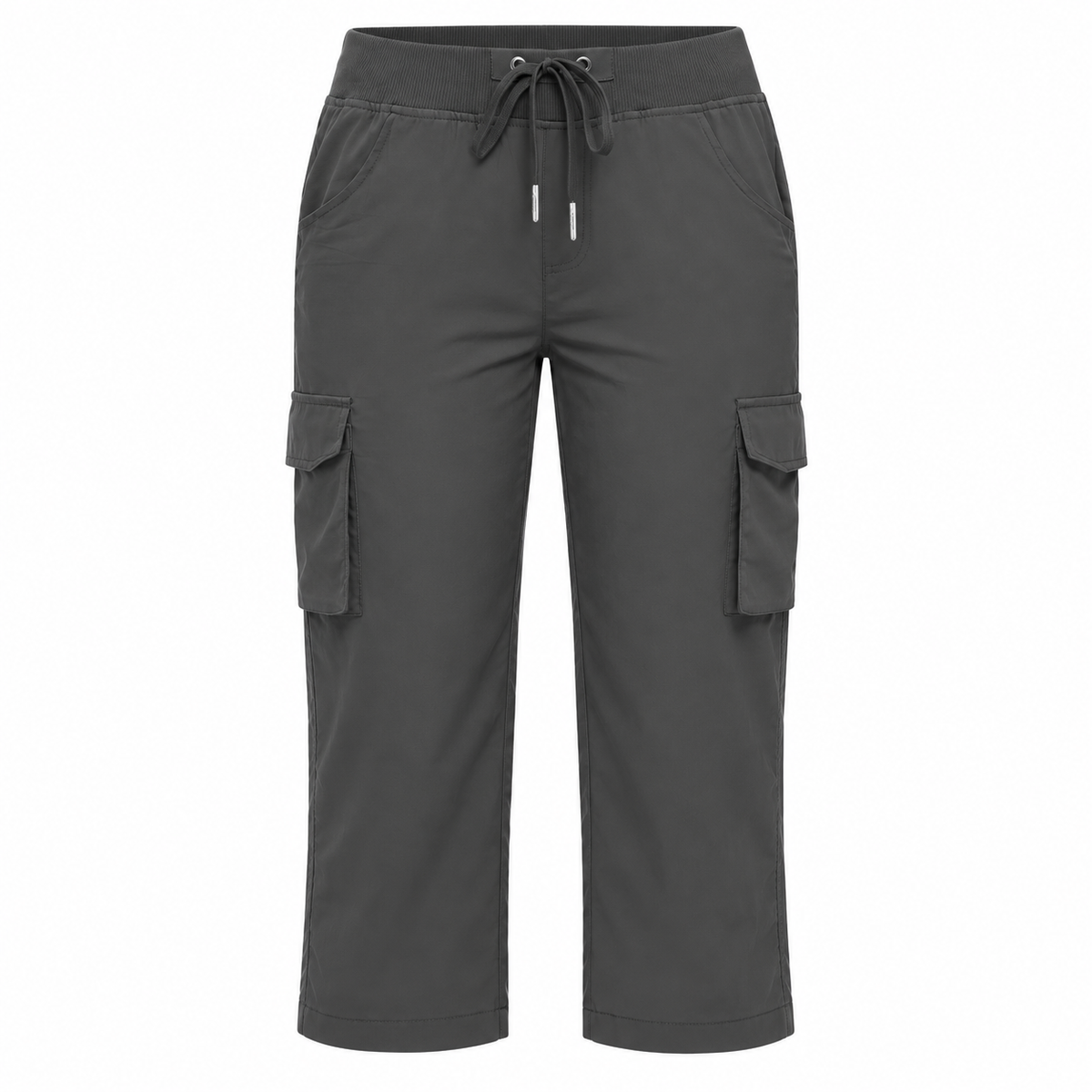 Pantalon 3/4 randonnée femme gris — packshot frontal