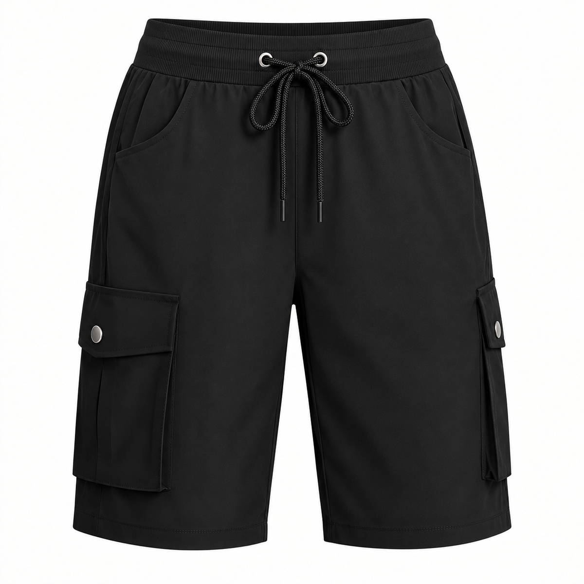 Short cargo randonnée femme noir – packshot de face