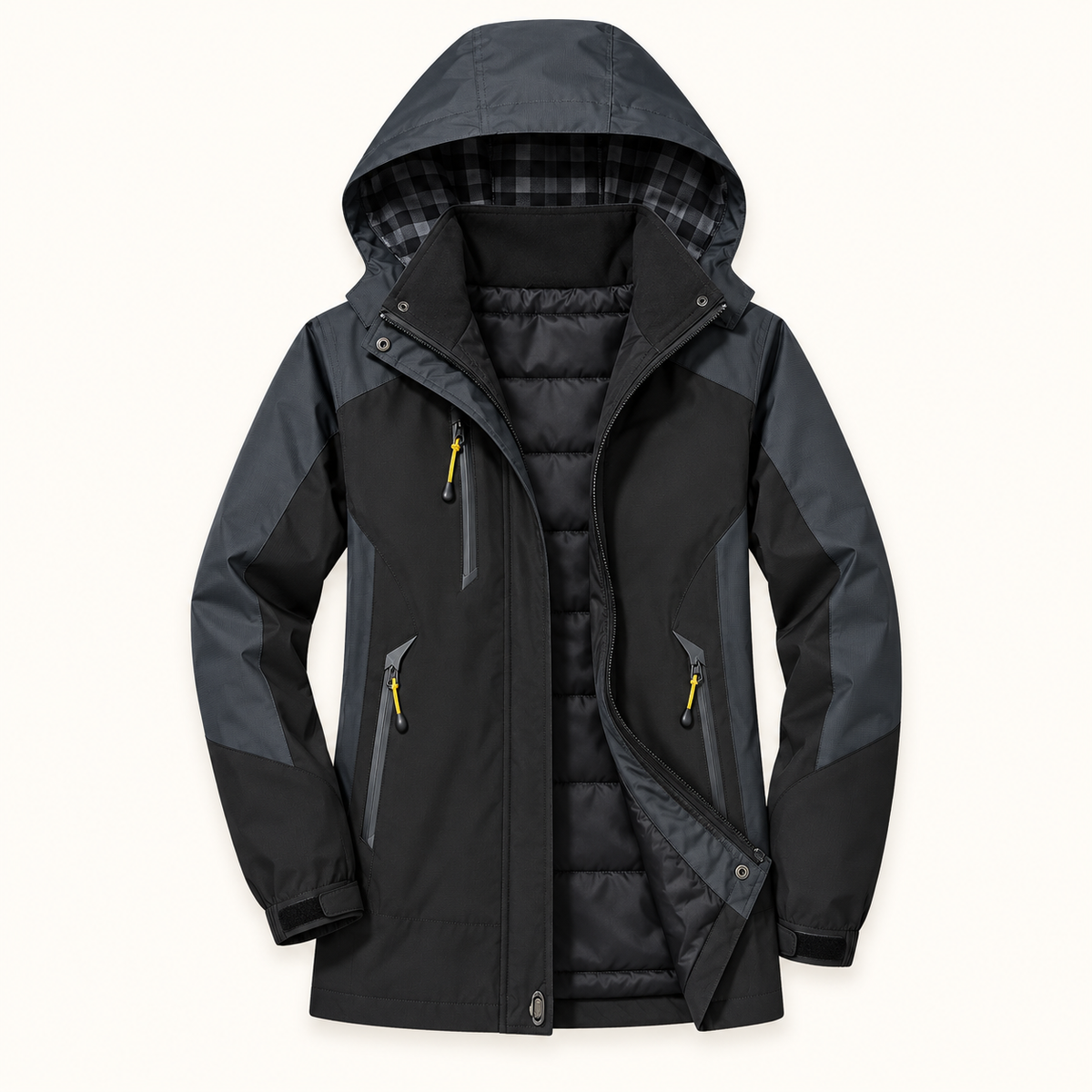 Veste randonnée neige femme noire – doublure intérieure