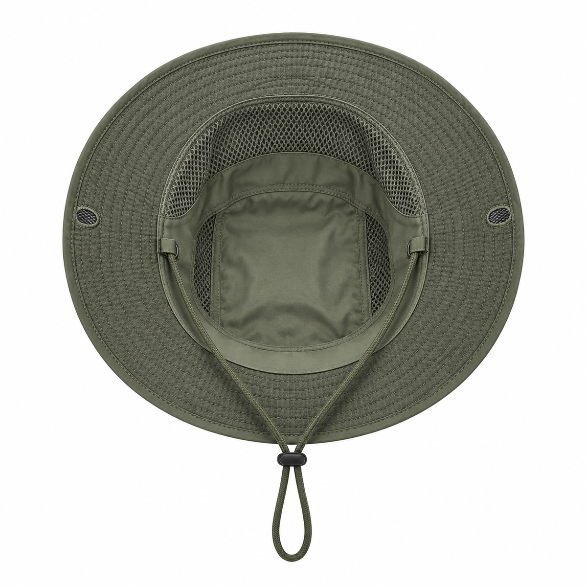 Chapeau safari vert armée – intérieur