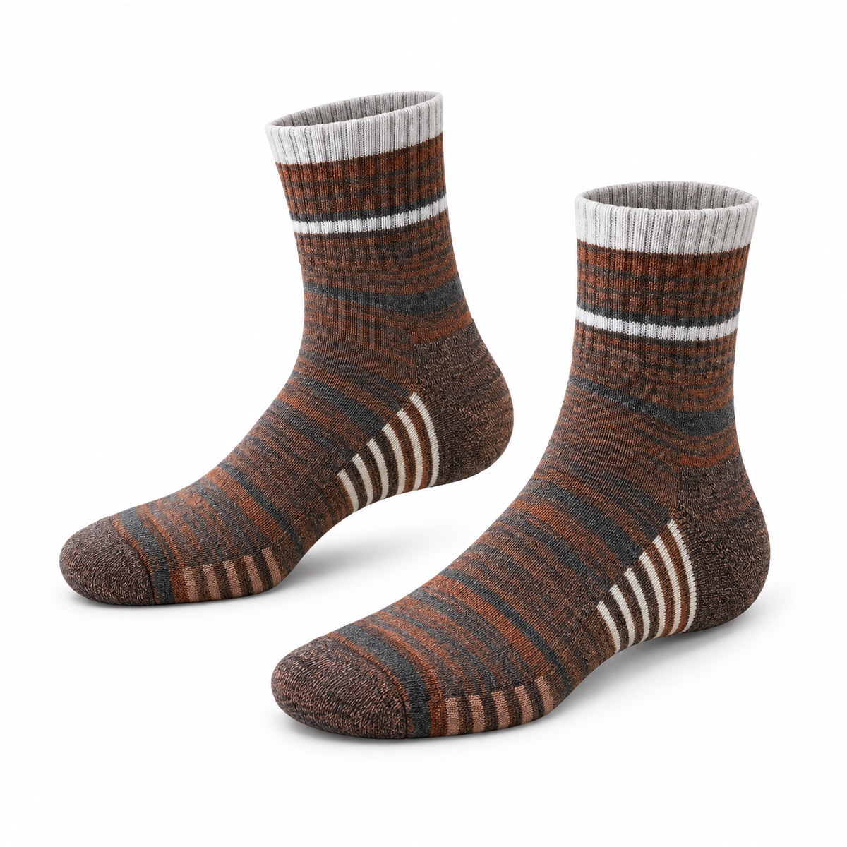 Chaussettes Randonnée Grises – Orange, packshot variante secondaire