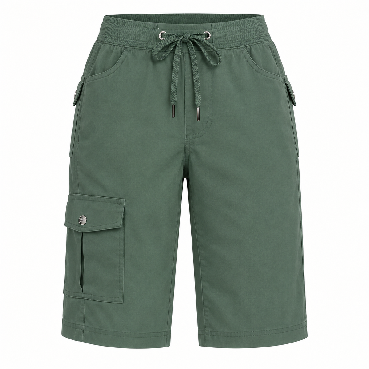 Short cargo randonnée femme vert militaire – packshot de face