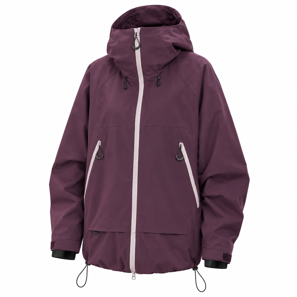 Veste de randonnée déperlante femme violette sur fond blanc