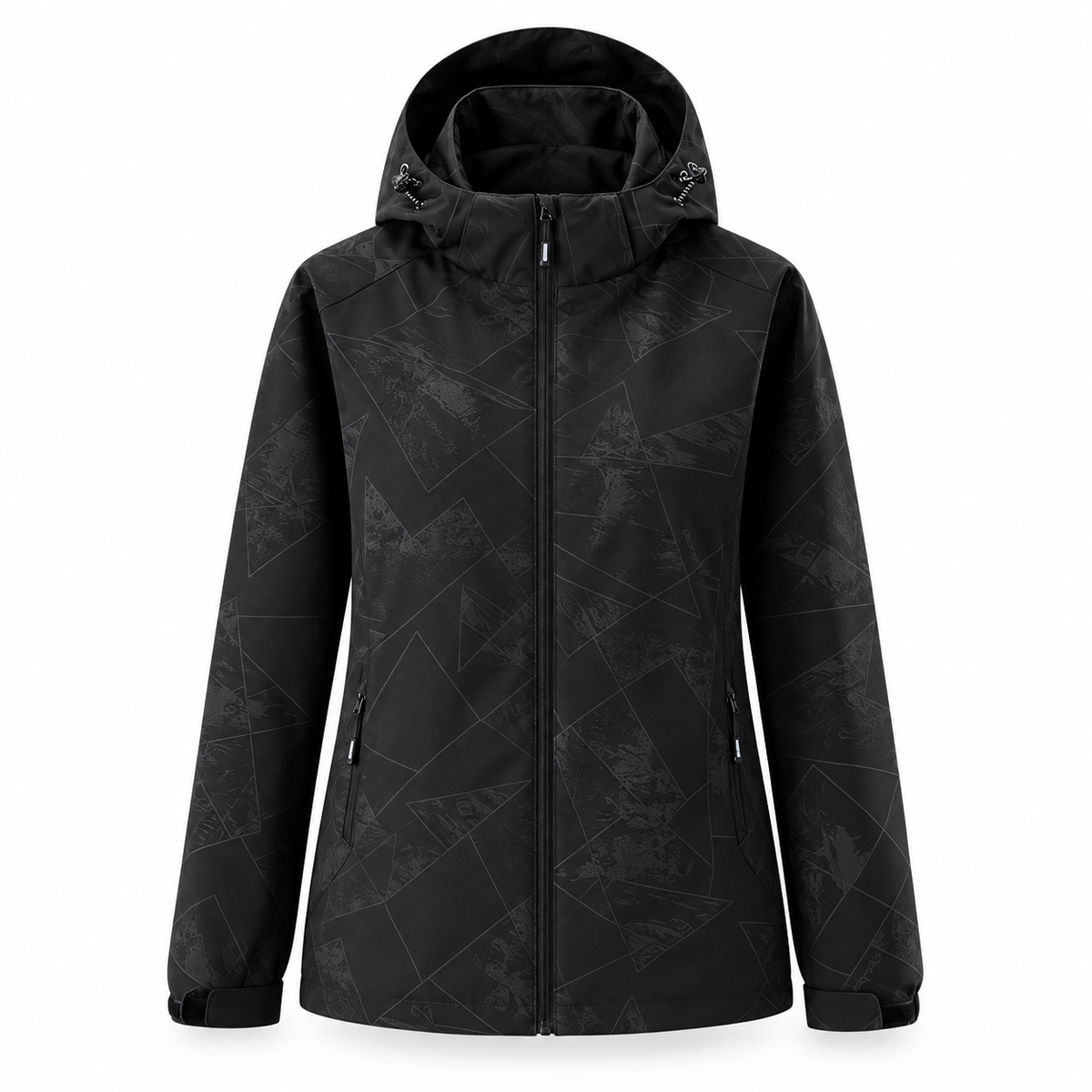 Veste randonnée femme printemps noire – packshot de face