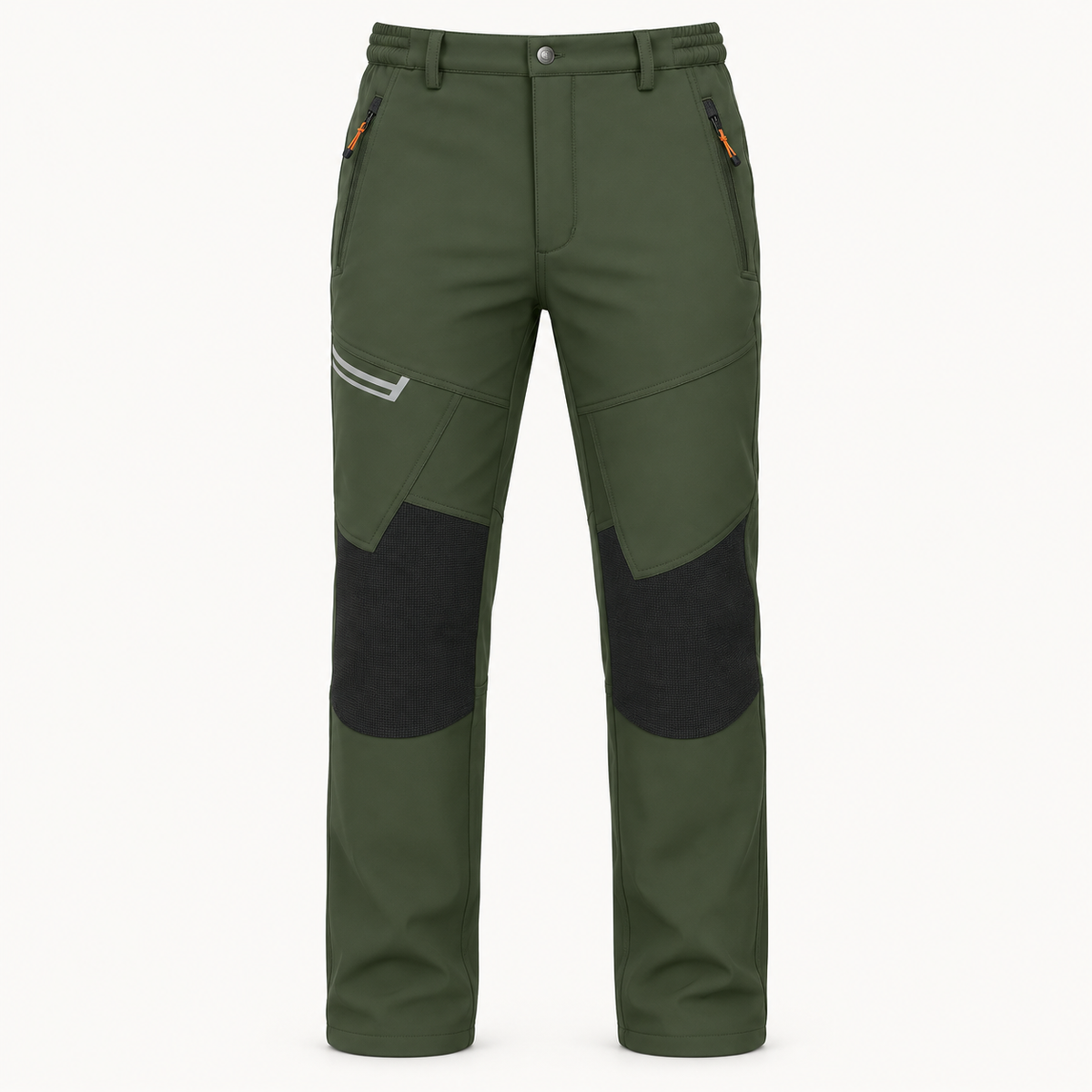 Pantalon randonnée raquette homme vert foncé – packshot face sur fond blanc