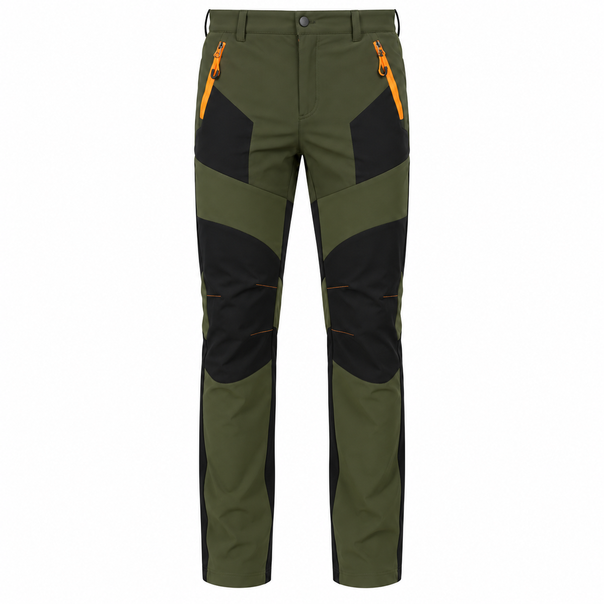 Pantalon randonnée respirant noir et vert — packshot frontal