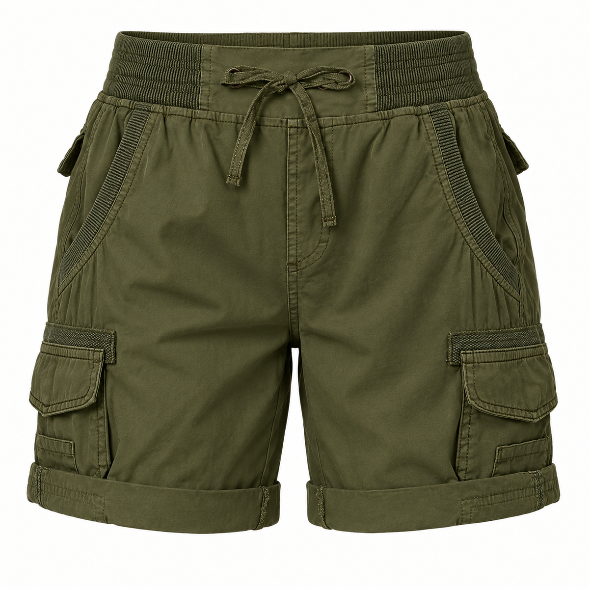 15 short randonnee femme grande taille vert armee packshot