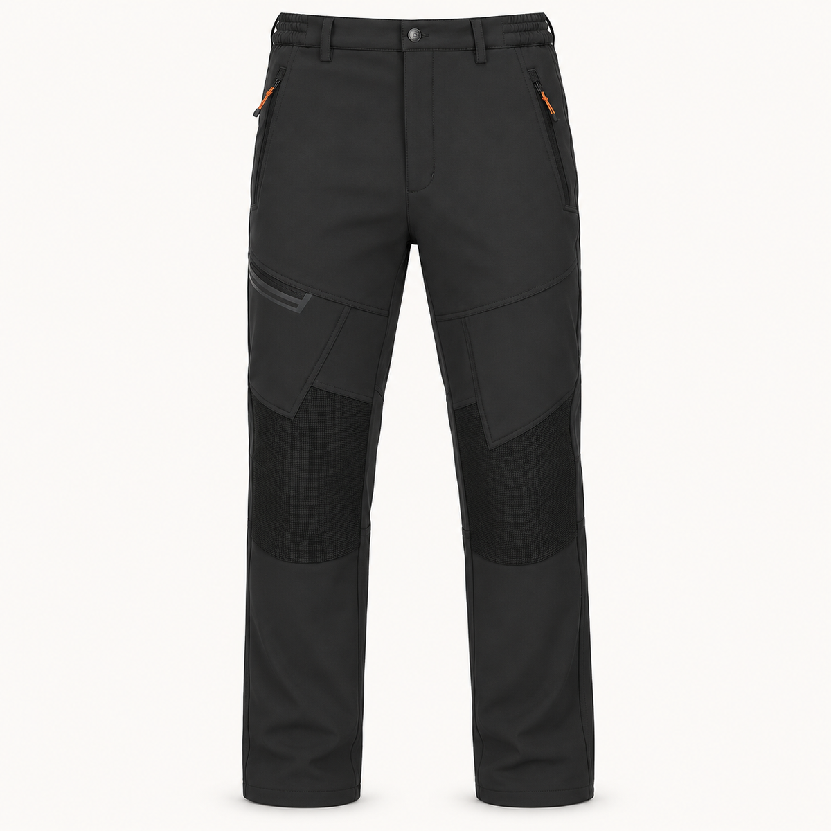 Pantalon randonnée raquette homme noir – packshot face sur fond blanc