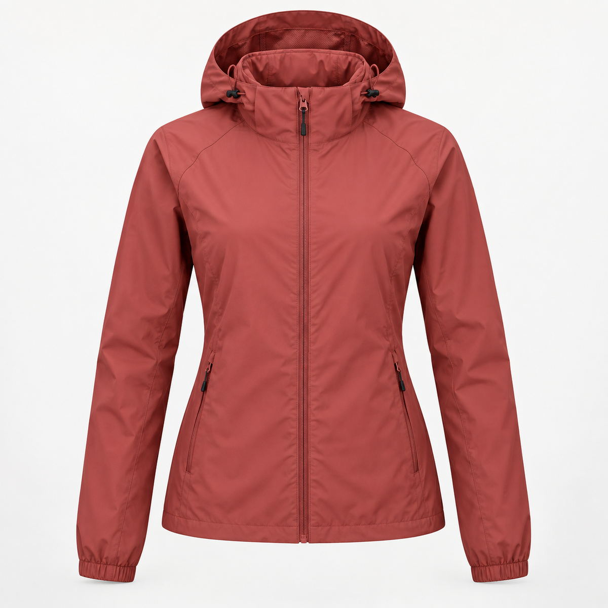 Veste randonnée respirante femme rouge indien – vue de face