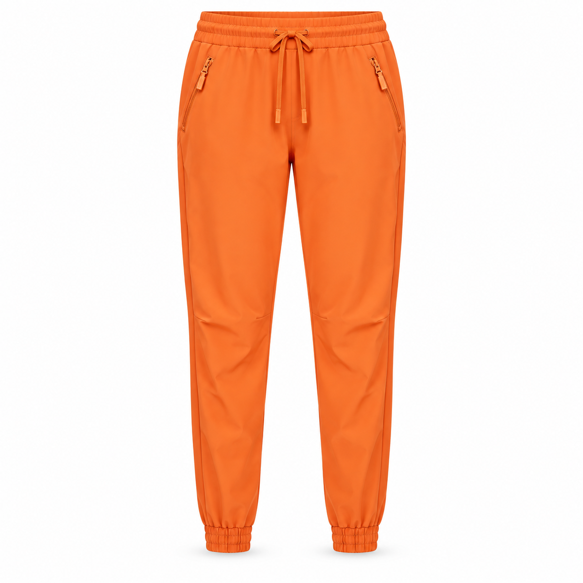 Pantalon randonnée déperlant femme orange – vue de face sur fond blanc