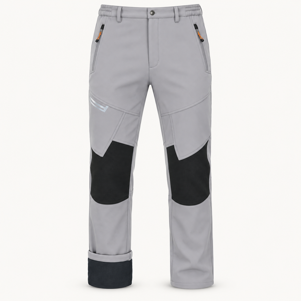 Pantalon randonnée raquette homme gris clair – packshot face sur fond blanc