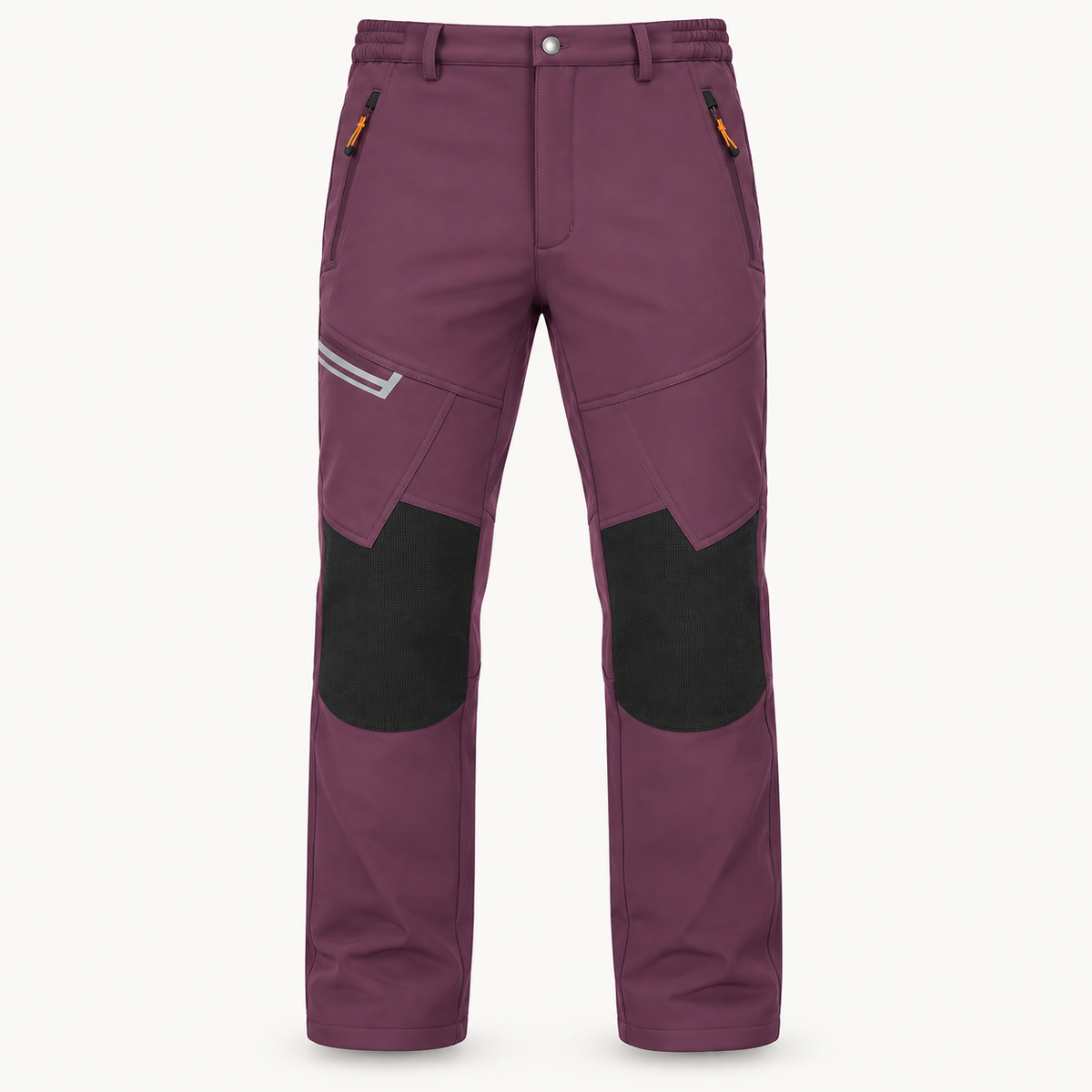 Pantalon randonnée raquette homme violet – packshot face sur fond blanc