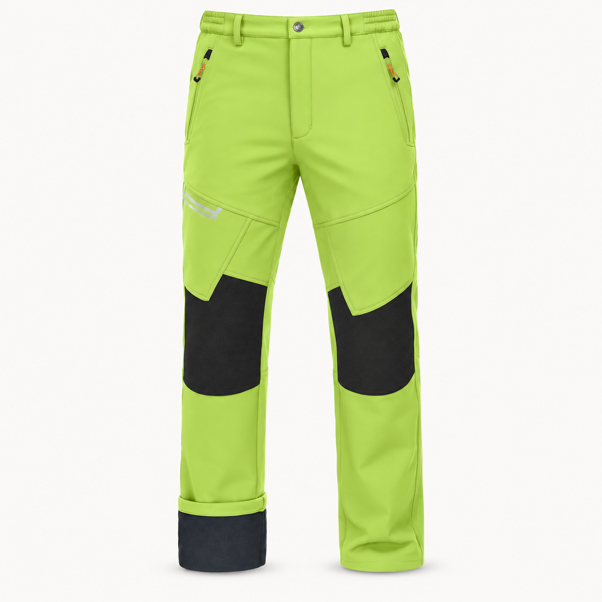 Pantalon randonnée raquette homme vert clair – packshot face sur fond blanc