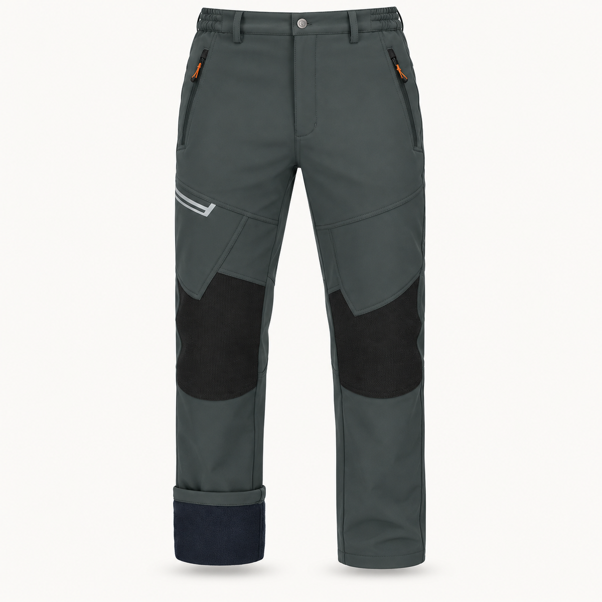 Pantalon randonnée raquette homme gris foncé – packshot face sur fond blanc