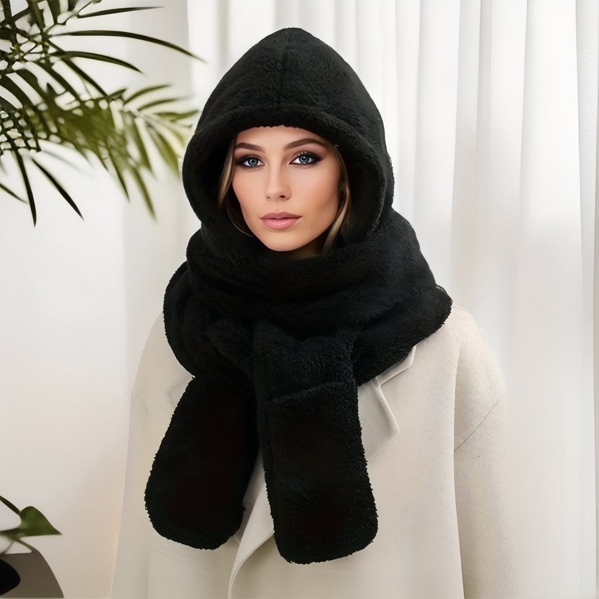 Écharpe Capuche Polaire Femme