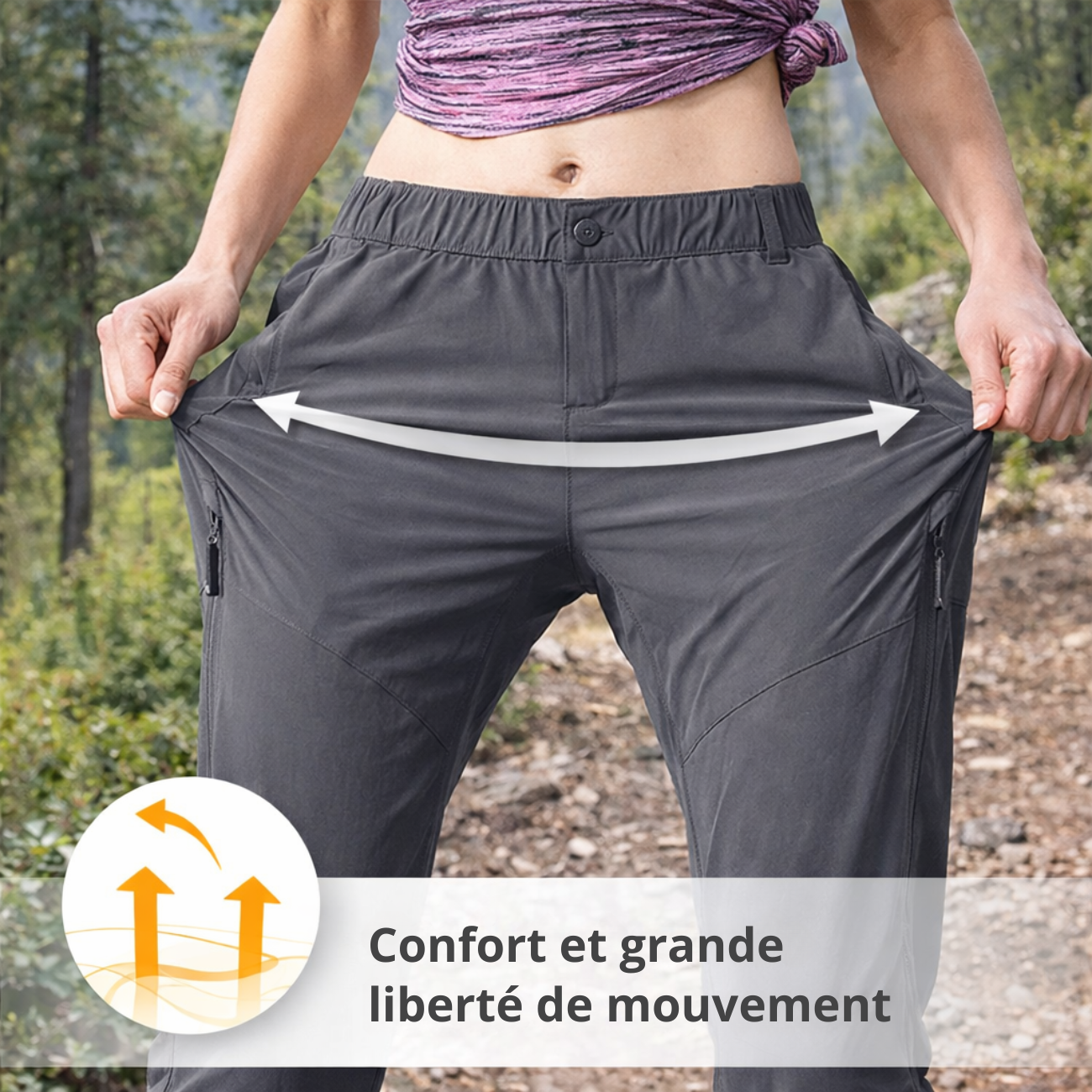 Pantalon Randonnée Femme Taille Elastique