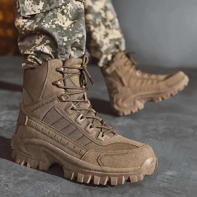 Bottes Tactiques de Randonnees & Travail Antiderapantes beige1