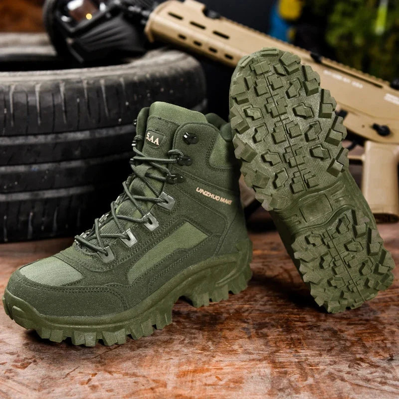 Bottes Tactiques de Randonnees & Travail Antiderapantes vert1