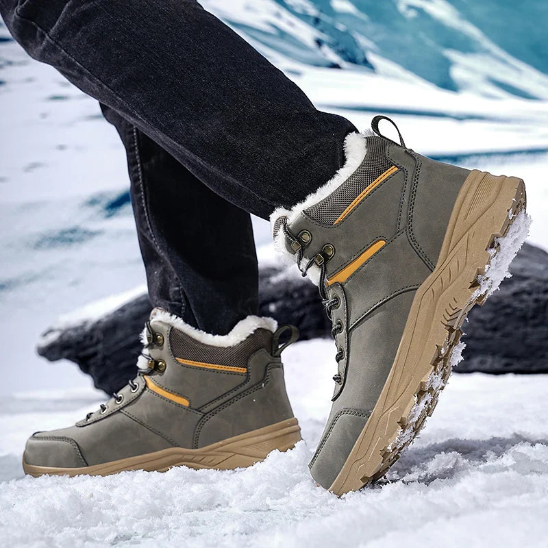 Bottes de Neige et Randonnee avec Doublure Chaude gris1