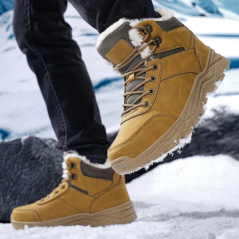 Bottes de Neige et Randonnee avec Doublure Chaude marron2