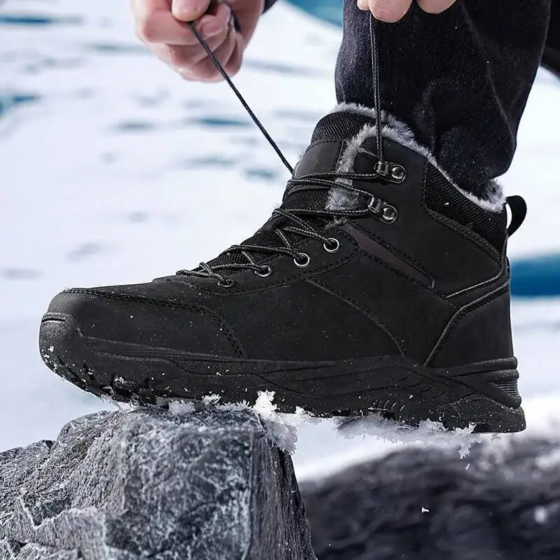 Bottes de Neige et Randonnee avec Doublure Chaude noir2