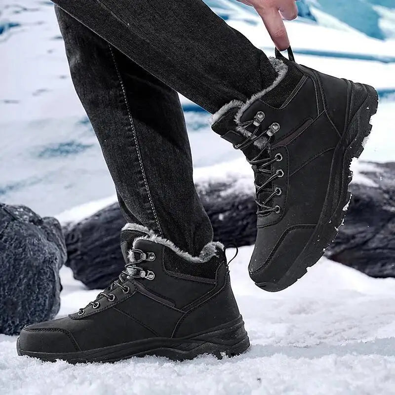 Bottes de Neige et Randonnee avec Doublure Chaude noir3