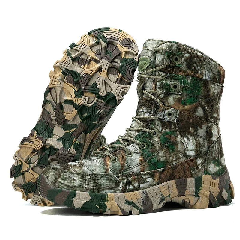 Bottes de Randonnee Camouflage Confortables vert