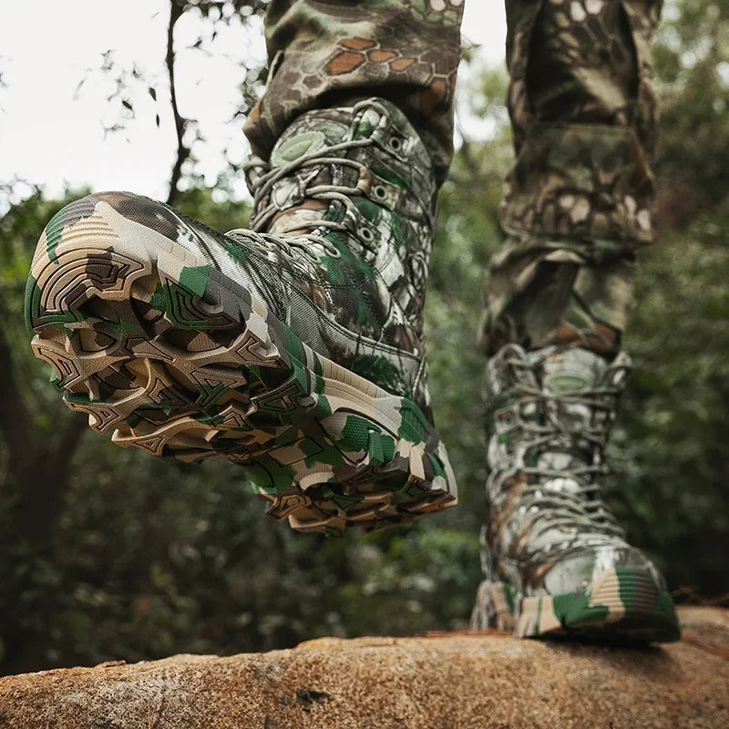 Bottes de Randonnee Camouflage Confortables vert1