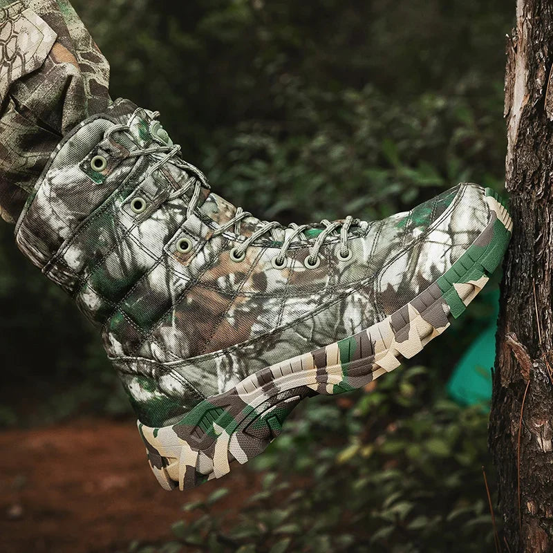 Bottes de Randonnee Camouflage Confortables vert2