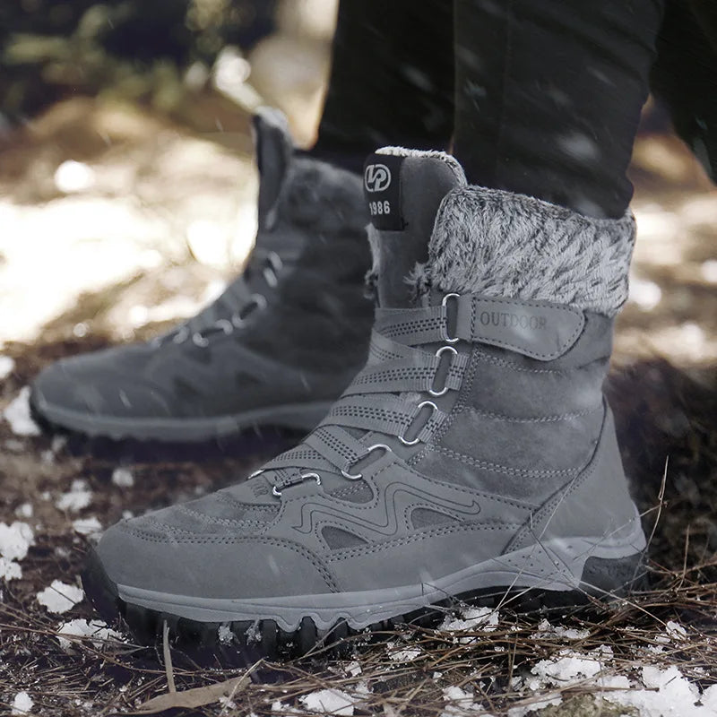 Bottes de Randonnee dHiver Chaudes & Impermeables gris1
