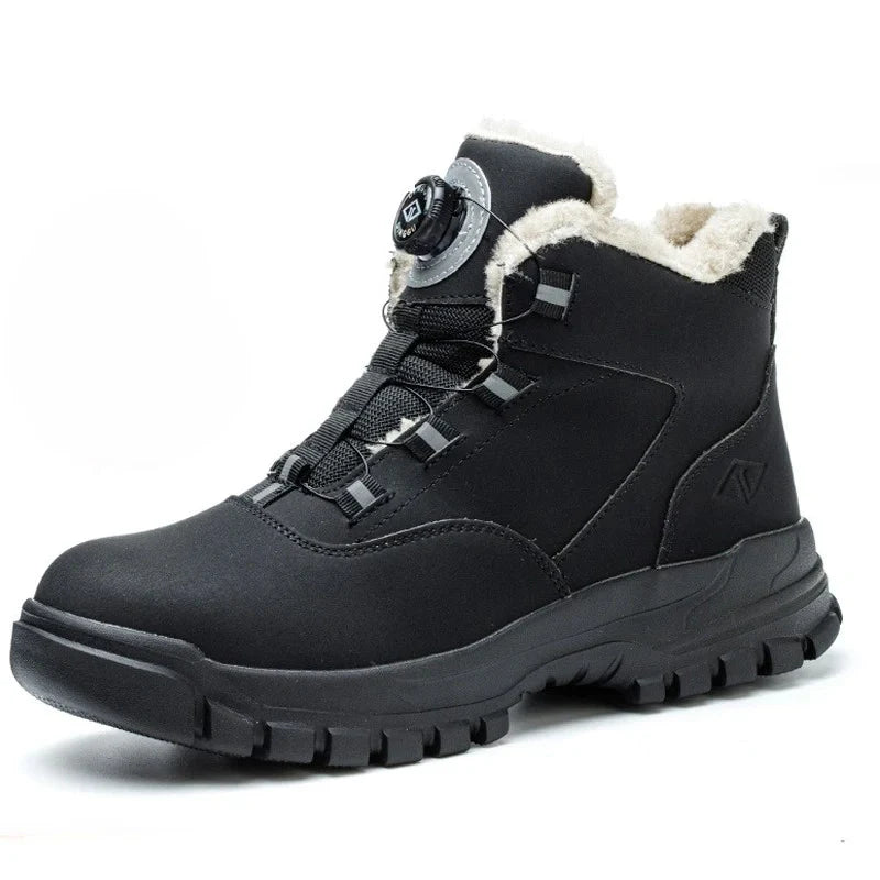 Bottes de Travail Fourrees Impermeables Parker à Bouton Rotatif noir