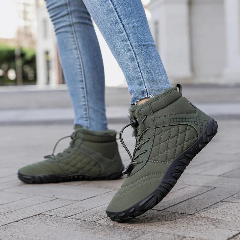 Bottines Pieds Nus Chaudes & Confortables vert1