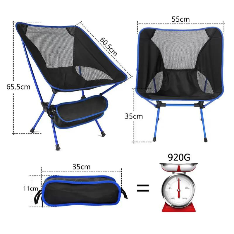 Chaise de Camping Portable en Alu et Tissu Oxford dimensions