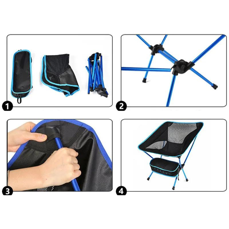 Chaise de Camping Portable en Alu et Tissu Oxford