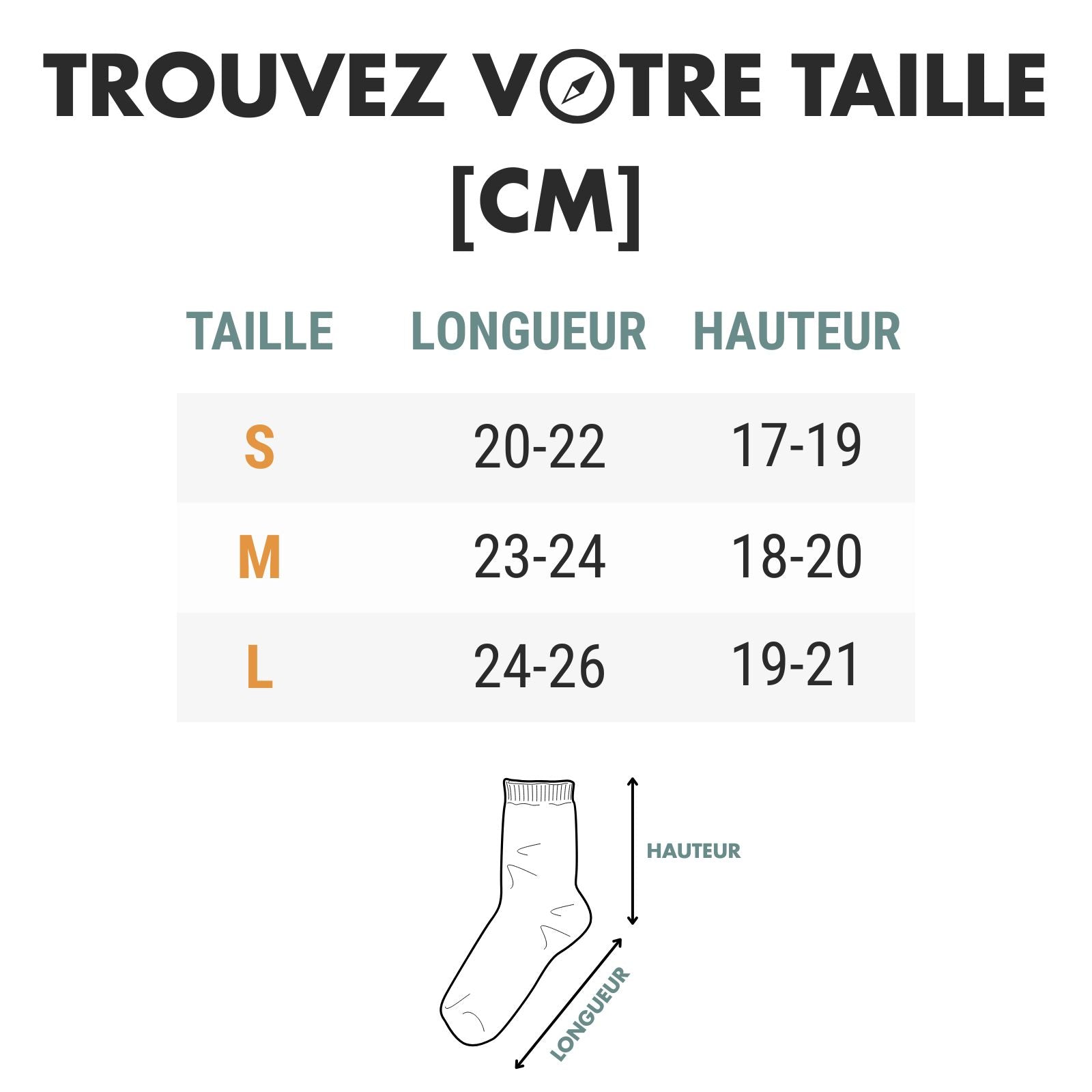 Chaussettes Montantes De Randonnée Homme