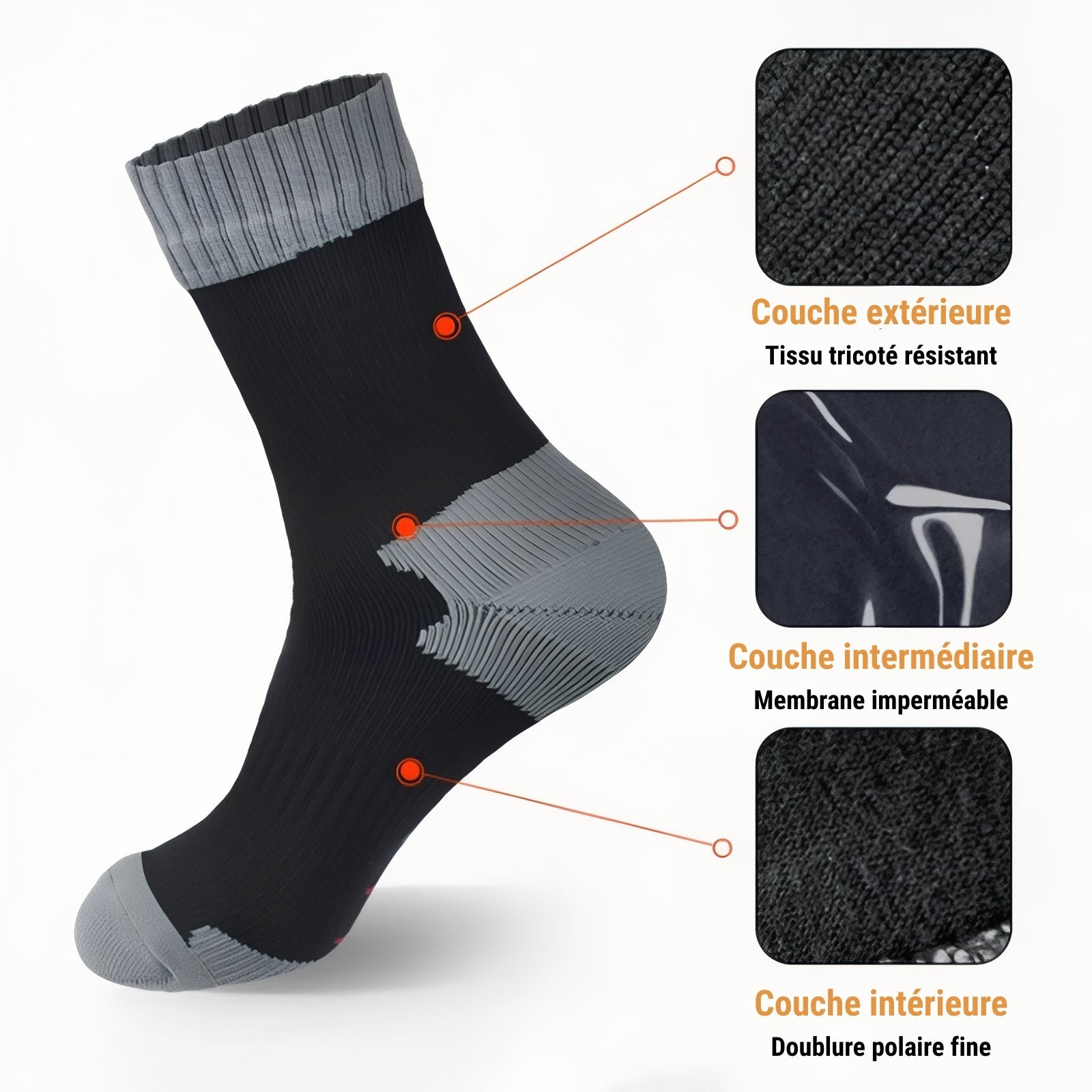 Chaussettes Montantes De Randonnée Homme