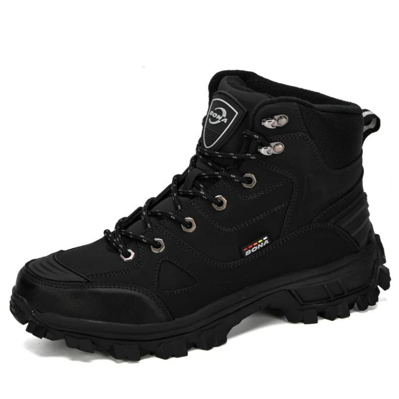 Chaussures de Randonnée Hautes en Cuir pour Hommes noir