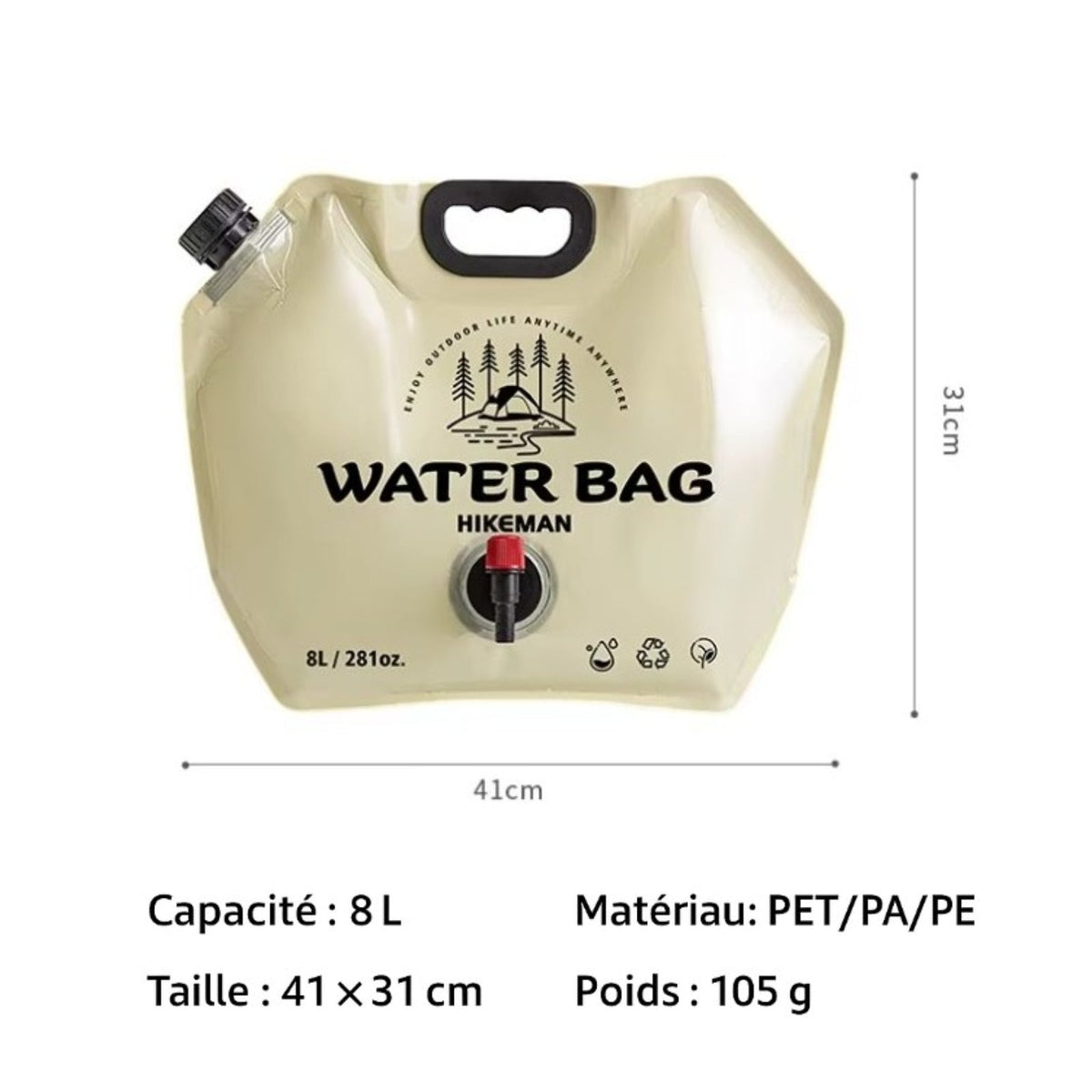 Réservoir D'Eau Pliable 8L