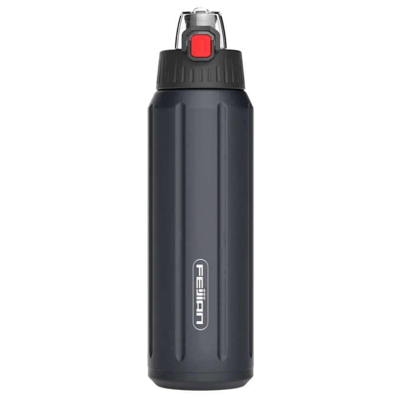 Gourde de Randonnée Isotherme en Acier Inoxydable noir