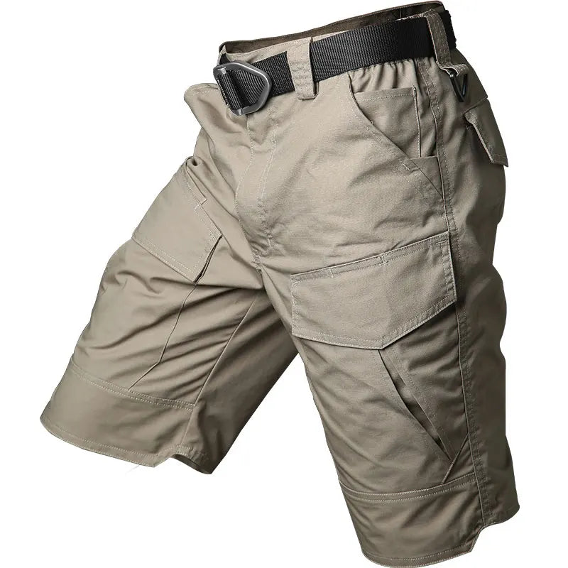 Short cargo de randonnée multi-poches pour hommes khaki