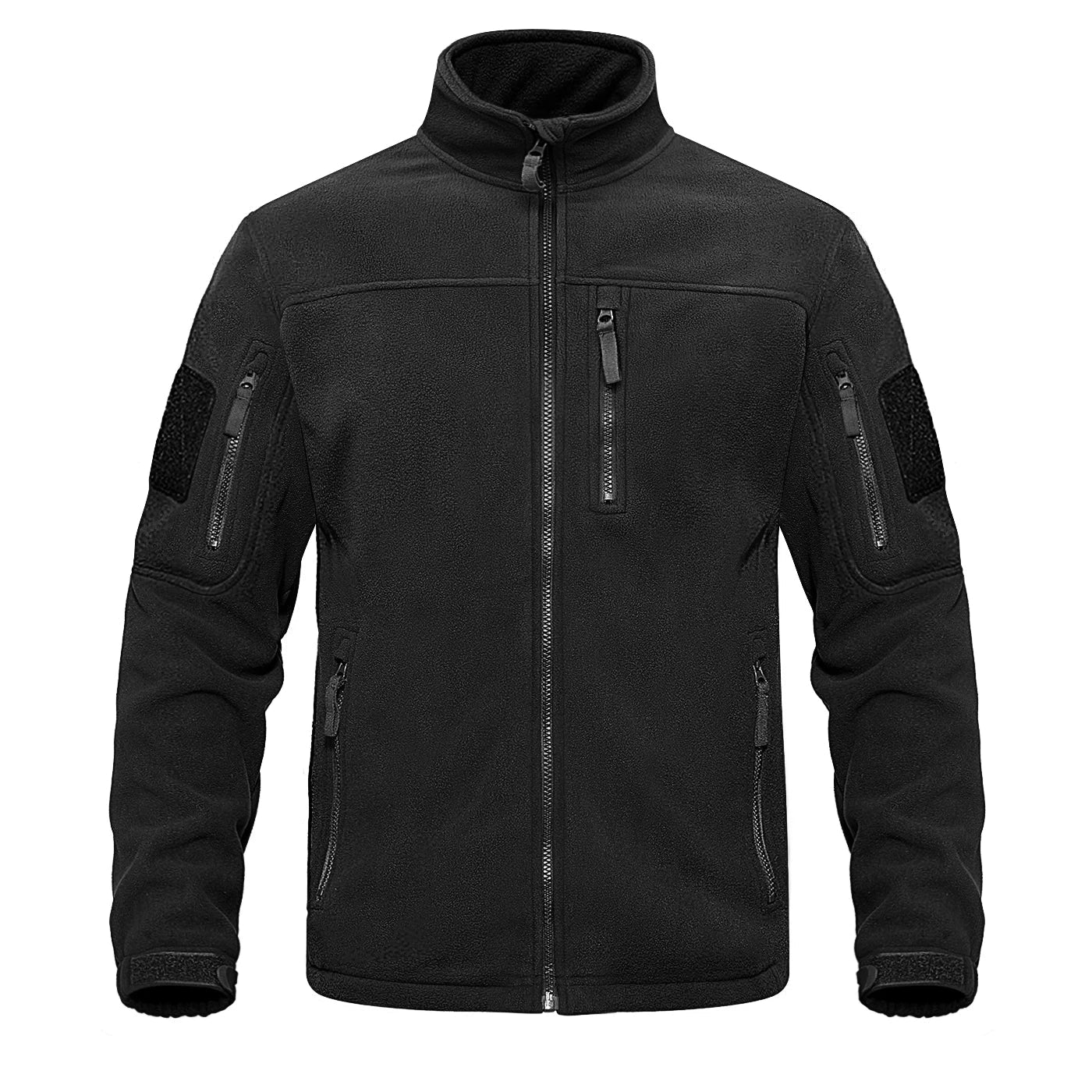 Veste Randonnée Homme Polaire Technique - ThermoGrid Fleece, veste noire en polaire avec poches zippées.
