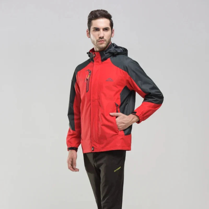 homme avec Veste de randonnée pour homme touge