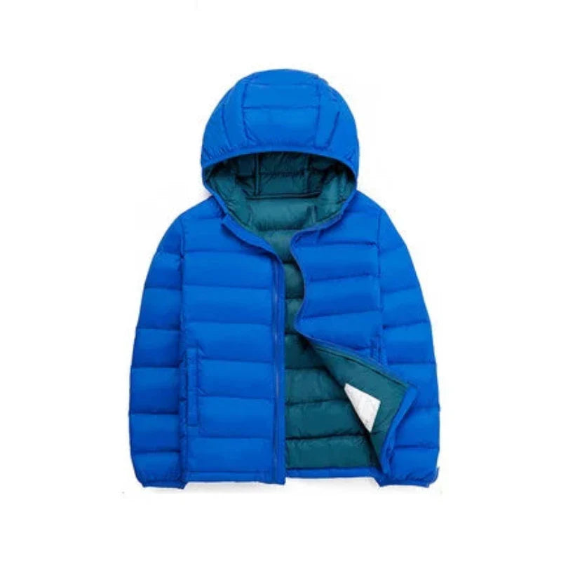 Doudounes à capuche légères bleu