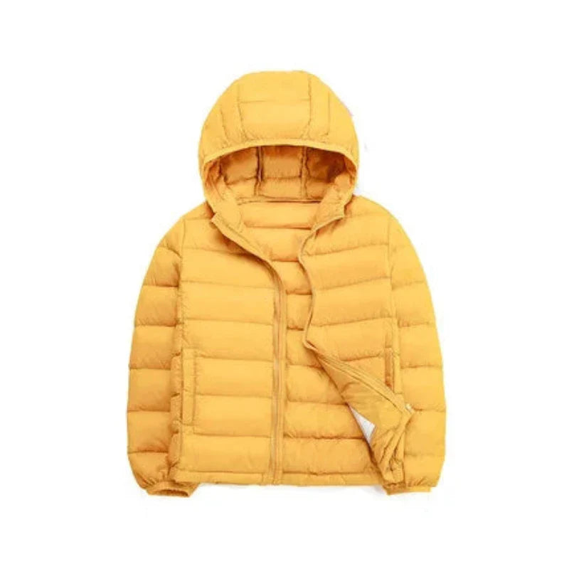 Doudounes à capuche légères jaune