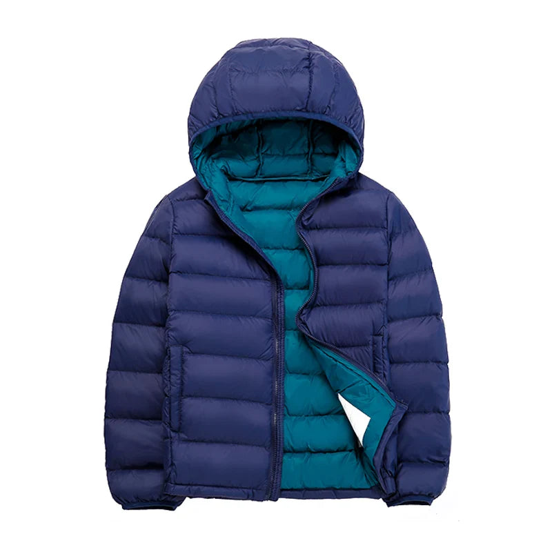 Doudounes à capuche légères navy
