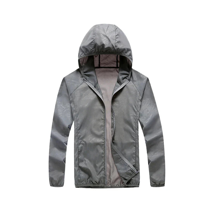 Veste de randonnée imperméable coupe-vent homme et femme gris