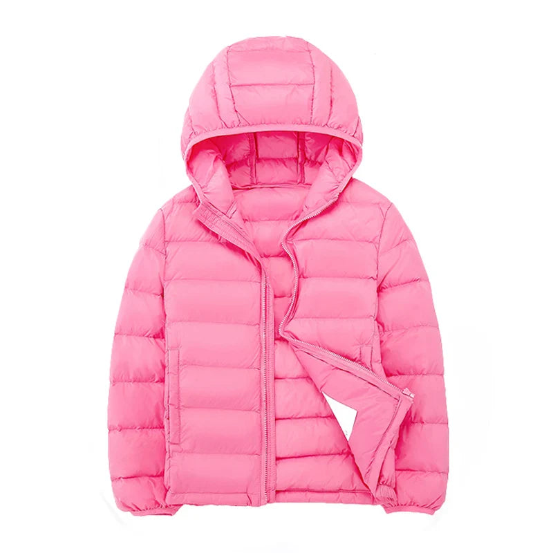 Doudounes à capuche légères rose